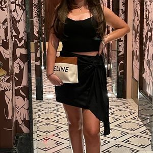 Zara Textured Crop Top Black